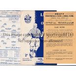 ORIENT V QPR Three programmes for matches at Orient 5/9/1945 FL South, slightly creased, team