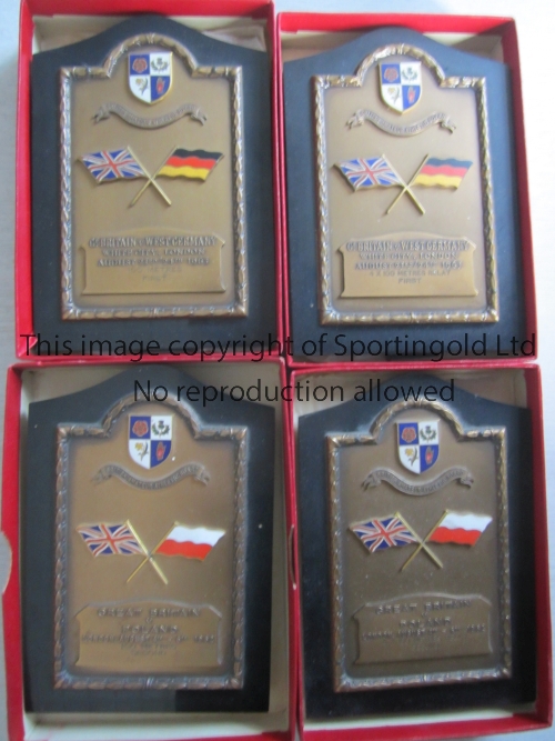 ATHLETICS MEETINGS AT WHITE CITY Four boxed 5.5" medals for two meetings: Great Britain v Poland 4-