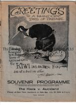 NEW ZEALAND ALL BLACKS Two programmes: away v Cardiff 26/12/1945, slightly worn and The Kiwis v