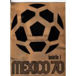 1970 FIFA WORLD CUP MEXICO Official Mexico 70 boletin (Number 1) previewing the tournament, 20-
