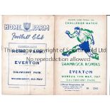 EVERTON Two programmes for away Friendlies v Home Farm Selected XI 6/5/1953, very slightly creased