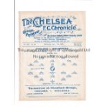 CHELSEA Single sheet programme for the home Benefit match v Brentford 14/4/1920, ex-binder.