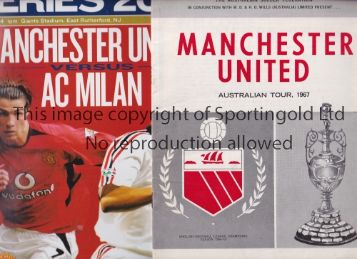 MANCHESTER UNITED Approximately 60 programmes including 36 away programmes for European matches