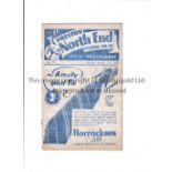 PRESTON NORTH END Programme for the home FA Cup tie v Aston Villa 21/1/1939, creased. Generally