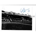 WILLIE MORGAN / AUTOGRAPH A signed 10" X 8" b/w photo of Morgan in action for Manchester United away