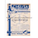 CHELSEA Single sheet programme for the home FL South Regional League match v Brentford 24/1/1940,