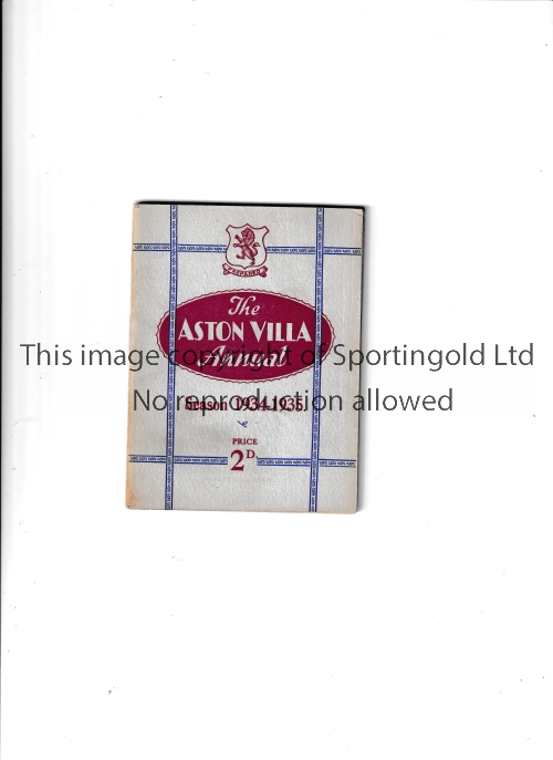 ASTON VILLA Handbook for season 1934/5, writing inside. Generally good