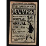 GAMAGES ASSOCIATION FOOTBALL ANNUAL Seventeenth year of issue 1929-30. Spine repaired. Generally