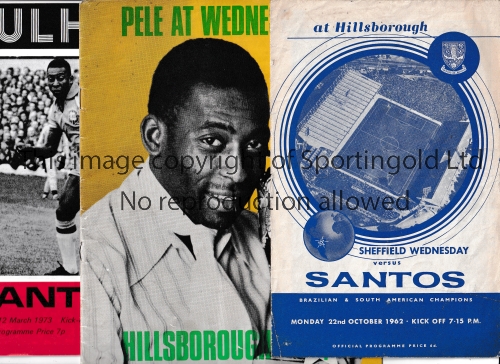 PELE Three programme for Santos away Friendly matches v Sheffield Wednesday 22/10/1962, slightly