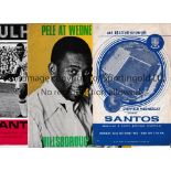 PELE Three programme for Santos away Friendly matches v Sheffield Wednesday 22/10/1962, slightly