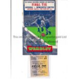 1952 FA CUP FINAL Programme and ticket for Arsenal v Newcastle United. Programme has a slight