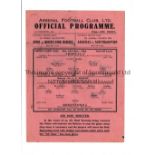 ARSENAL Single sheet programme for the home FL South match v Brentford 23/12/1944, folded and