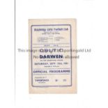 STALYBRIDGE CELTIC V DARWEN 1951 FA CUP Programme for the Qualifying tie at Stalybridge 15/9/1951,