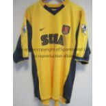 ROBERT PIRES / PLAYER ISSUE ARSENAL SHIRT Yellow with blue short sleeves Sega sponsor shirt with