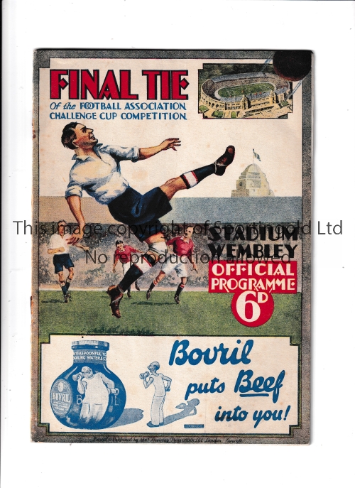 1932 FA CUP FINAL Programme for Arsenal v Newcastle United, slightly rusty staples and very slight