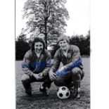 ENGLAND / AUTOGRAPHS A 12 X 8 photo of Derby County's centre-half partnership of Roy McFarland and