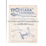 CHELSEA Programme for the home League match in their 3rd season v Newcastle United 23/9/1907, ex-