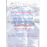 1966 WORLD CUP / ENGLAND AUTOGRAPHS An advertising flyer for the 1966 anniversary dinner on 2/5/1966
