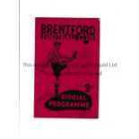 LIVERPOOL Programme for the away League match v Brentford 19/11/1938, very slight wear. Generally