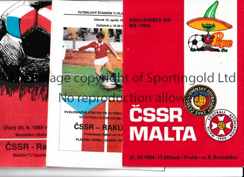 CZECHOSLOVAKIAN FOOTBALL PROGRAMMES Eight programmes including 6 home Internationals in the 1980's