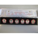 1966 WORLD CUP A limited edition set of 6 England metal match badges for each match in the
