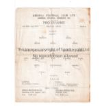 ARSENAL Single sheet programme for the Public Practice Match 10/8/1957, folded and very slightly