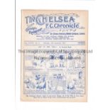 CHELSEA Programme for the home League match v Aston Villa 19/9/1931, ex-binder. Generally good