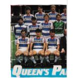 QUEEN'S PARK RANGERS 1984/5 AUTOGRAPHS A double page colour magazine team group signed by 11 players