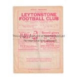LEYTONSTONE V OXFORD CITY 1938 Programme for the Isthmian League match at Leytonstone 18/4/1938,