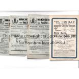 MANCHESTER HORSERACING Sixteen race cards including 8/9/1922, 14/6/1946, 5/4/1947, 17/7/1948, 4/9/