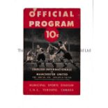 MANCHESTER UNITED V ENGLISH INTERNATIONALS 1950 IN CANADA Programme for the friendly played in