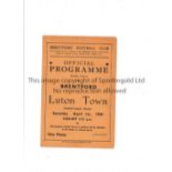 BRENTFORD Programme for the home FL South match v Luton Town 1/4/1944, slightly creased and scores