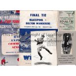 1953 FA CUP FINAL / BLACKPOOL V BOLTON WANDERERS Programme, seat ticket and song sheet, very