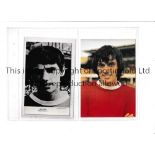 GEORGE BEST An original 1960's 5.5" X 3.5" photocard issued by the Daily Mirror and a Coffer