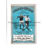 ENGLAND V SCOTLAND 1930 Programme for the International at Wembley 5/4/1930, creased, tape on the