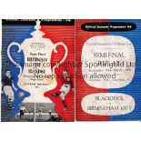 1951 F.A. CUP SEMI-FINALS Two programmes for Blackpool v Birmingham City, at Manchester City FC,