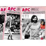 GEORGE BEST Five programmes in the 1982/3 season with Best on the line-up page for Bournemouth