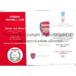 ARSENAL Menus for the Centenary Dinner and Dance 22/9/1985 at Grosvenor House and the