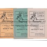 SWINDON TOWN Three home League programmes in 1947/8 season v Port Vale, Exeter and Brighton.