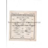 LOVELLS V BATH CITY 1944 Single sheet programme for the Southern League West match at Lovells on 4/