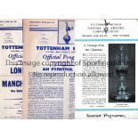 TOTTENHAM Eleven Tottenham home programmes from the Double winning 1960/61 season with League