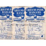 QUEEN'S PARK RANGERS Twelve programmes for home league programmes in season 1951/2 v Hull,