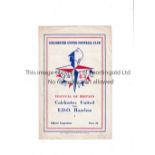 COLCHESTER UNITED / FESTIVAL OF BRITAIN 1951 Home programme v E.D.O. Haarlem 12/5/1951, slightly