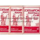 SOUTHAMPTON Thirteen home programmes in the 1958/9 season v Doncaster, Tranmere, Southend,