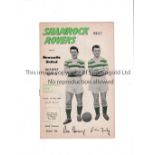 SHAMROCK ROVERS V NEWCASTLE UNITED 1960 Programme for the Friendly 3/5/1960 at Dalymount Park.
