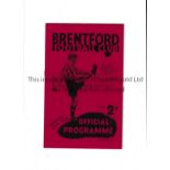 BRENTFORD Programme for the home League match v Birmingham 15/4/1939, very slight vertical crease.