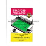 BRADFORD PARK AVENUE / LAST HOME IN THE LEAGUE Programme for the home match v Scunthorpe United 4/