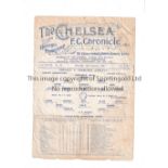 CHELSEA Single sheet programme for the home London Combination match 16/1/1932, creased and minor