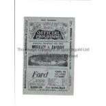 RUGBY UNION 1925 CARDIFF V MOSELEY Programme for the match at Cardiff on 19/12/25. Fold and slight