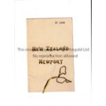 RUGBY UNION 1935 NEWPORT V NEW ZEALAND ALL BLACKS Programme for the match at Newport on 31/10/